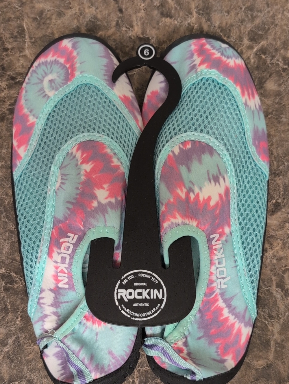 Rockin' Tie-Dye Aqua Pink Swim Shoes